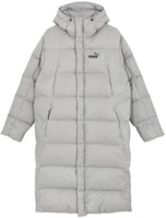 PUMA Gray Long Puffer Jacket Windproof with Hood 678345-14 PUMA Gray Long Puffer Jacket Windproof with Hood 678345-14