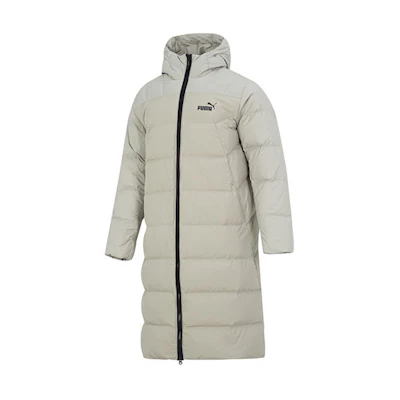 PUMA Long Thickened Down Jacket with Logo and Marble Grey Hooded Design. 672435-68