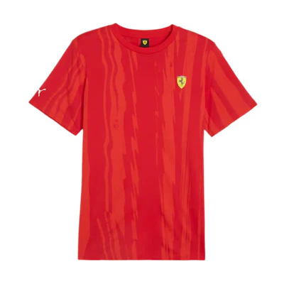 PUMA Scuderia Ferrari AOP Graphic Crewneck T-Shirt in Ferrari Red. 623796-02