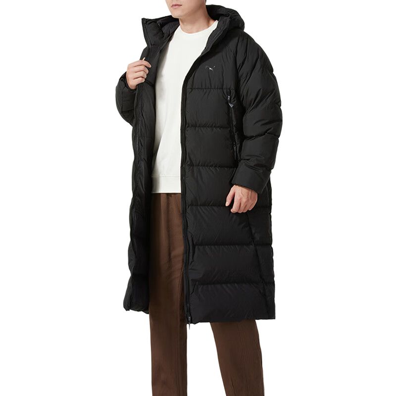 Details for PUMA  Sportstyle Solid Color Hooded Long Sleeve Down Jacket Black 684116-01