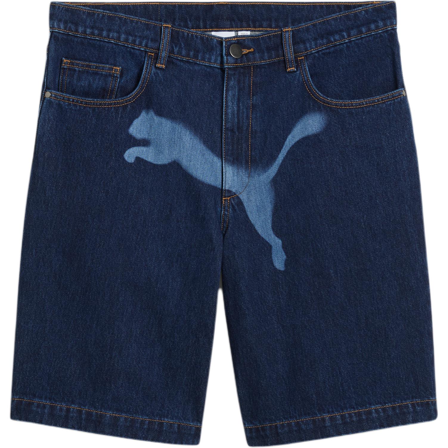 PUMA A$AP Rocky Denim Shorts Retro Loose Fit Unisex Blue Jeans. 631066-01