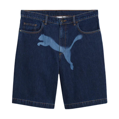 PUMA A$AP Rocky Denim Shorts Retro Loose Fit Unisex Blue Jeans. 631066-01