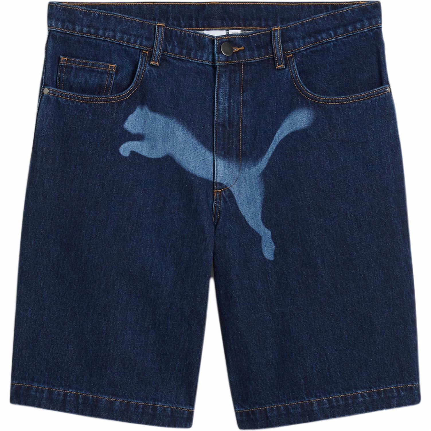 Order PUMA A$AP Rocky Seluar Pendek Denim Retro Unisex Potongan Longgar Biru. 631066-01