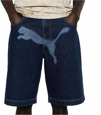 PUMA A$AP Rocky Seluar Pendek Denim Retro Unisex Potongan Longgar Biru. 631066-01 Shop PUMA A$AP Rocky Seluar Pendek Denim Retro Unisex Potongan Longgar Biru. 631066-01