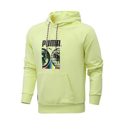 Puma Abstract Pattern Pullover Hoodie Men’s Light Yellow Long Sleeve 531329-40