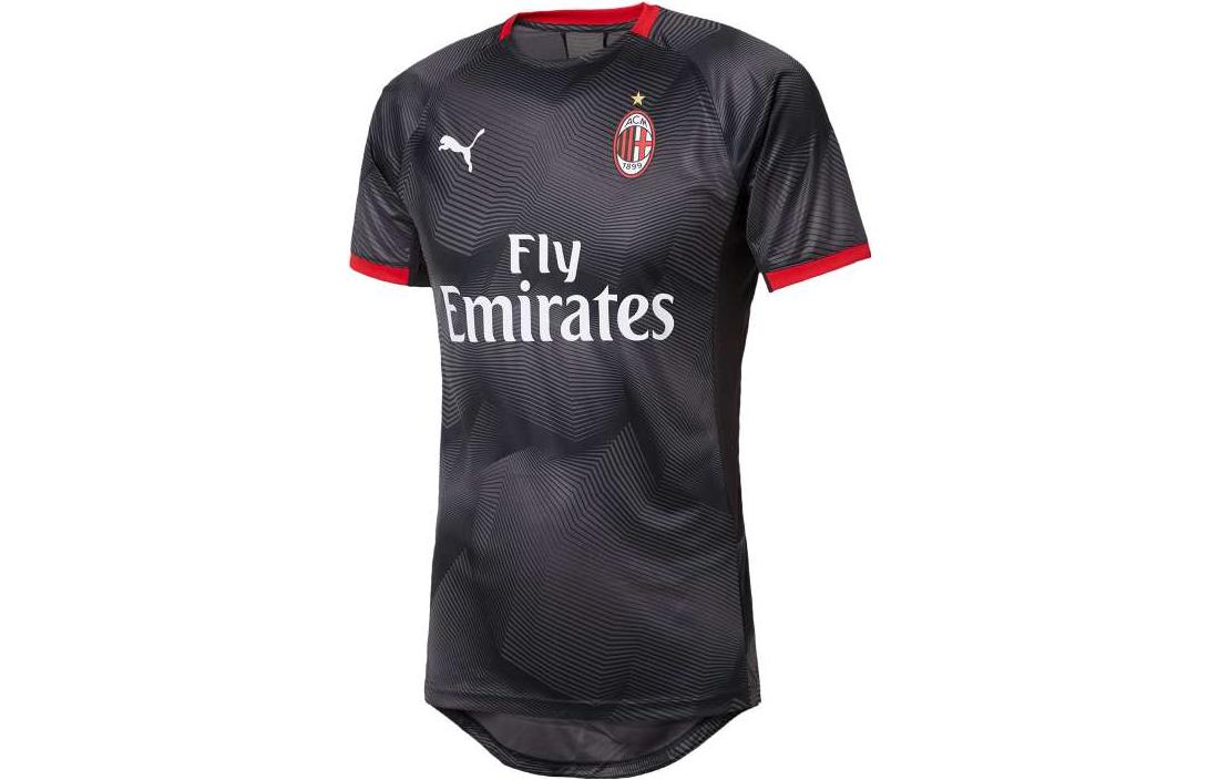 Puma AC Milan Black Orange Training Jersey Essentials Logo Print. 754866-01