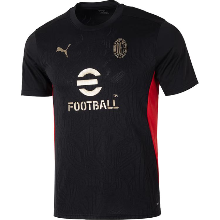 Puma AC Milan Black Short Sleeve Breathable Training Football Tee. 777496-04