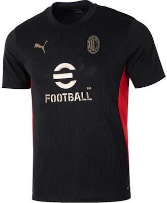 Puma AC Milan Black Short Sleeve Breathable Training Football Tee. 777496-04 Buy Puma AC Milan Black Short Sleeve Breathable Training Football Tee. 777496-04