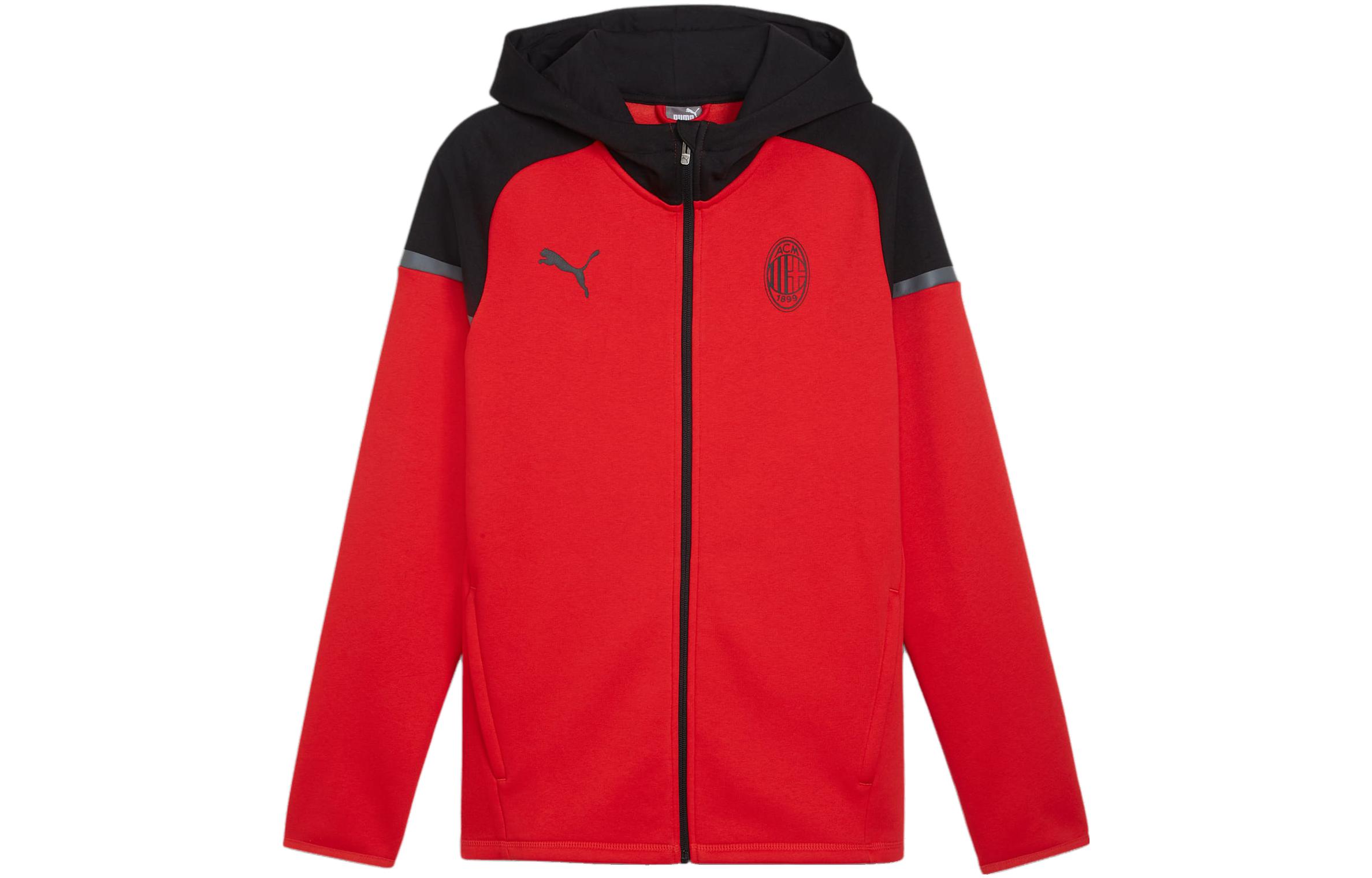 Puma AC Milan Casuals Hooded Jacket Red/Black 拼 Logo休闲夹克 772303-01