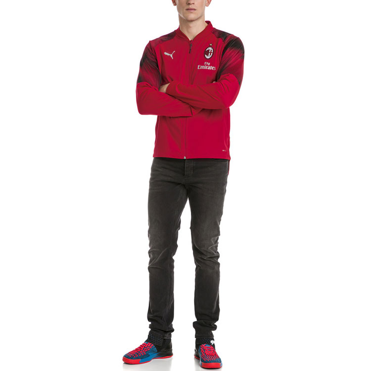 Shop Puma AC Milan 聯名紅色足球訓練長袖外套 754864-02