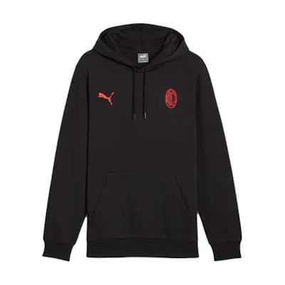 Puma AC Milan ftblESSENTIALS Logo Black Pullover Sweatshirt Men’s Casual Sportswear 777671-04