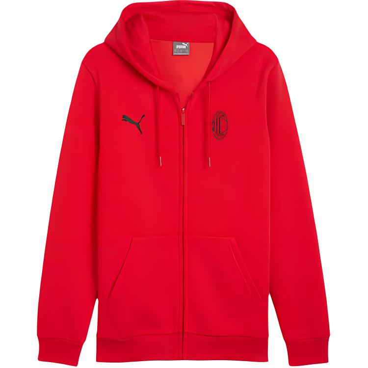 Puma AC Milan ftblESSENTIALS Red-Black Soft Hoodie Jacket 777672-01