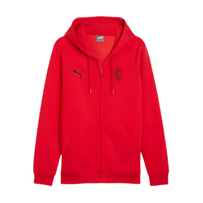 Puma AC Milan ftblESSENTIALS Red-Black Soft Hoodie Jacket 777672-01