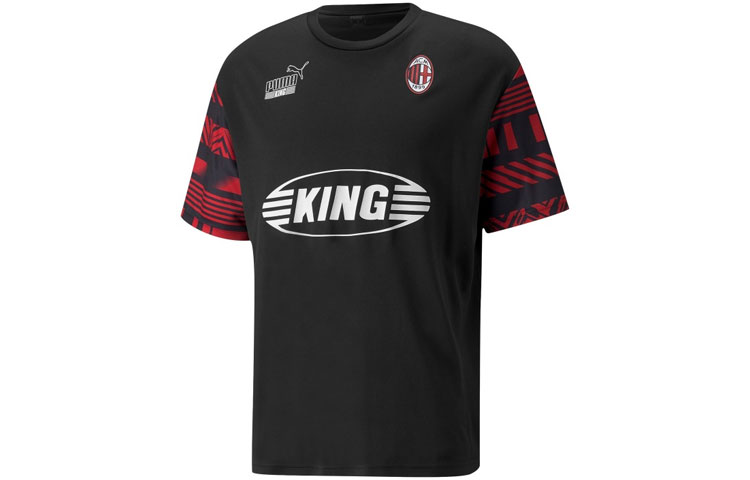 Puma AC Milan Heritage Logo Crewneck Black Short Sleeve Jersey Football Shirt 765093-01