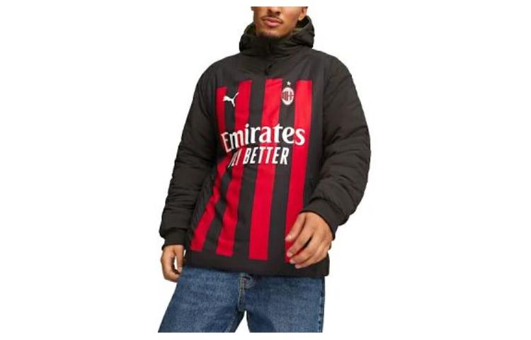 Order Puma AC米蘭雙面Logo連帽外套 黑色休閒穿搭 771331-01