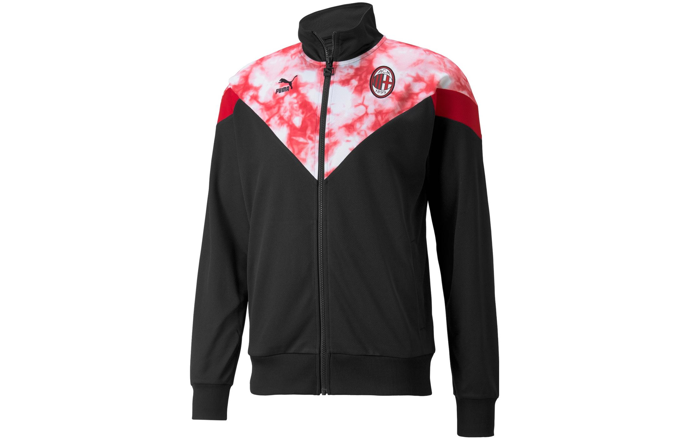 Puma AC Milan SS22 Black Retro Mesh Long Sleeve Soccer Jacket. 765083-01