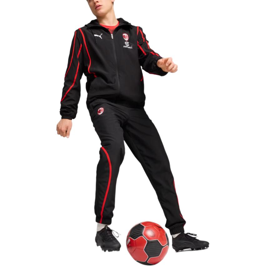 Purchase Puma AC米蘭 SS24 復古賽車標誌連帽外套 黑紅 休閒穿搭 777716-04