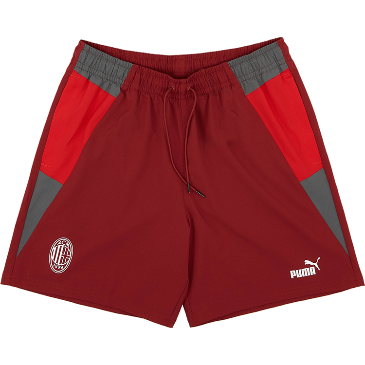 Puma AC Milan Training Shorts Comfortable Soccer Pants Red Black Design 777115-01
