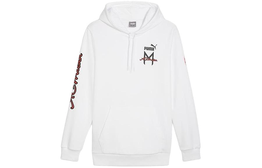 Puma AC Milan White Letter Print Hoodie Casual Sportswear 774030-11
