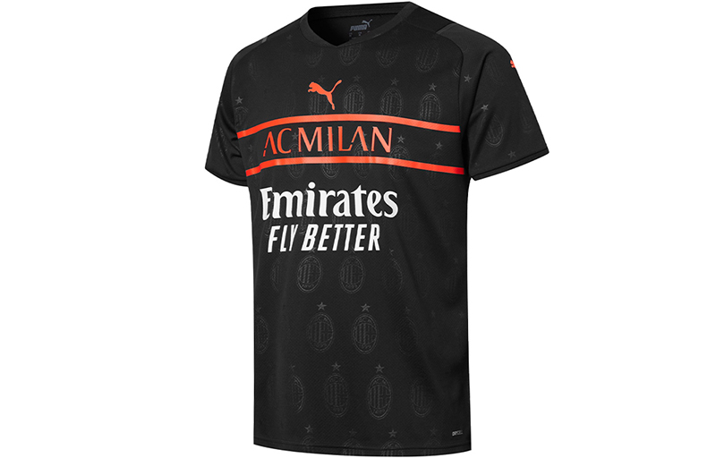 Puma ACM Black Training Short-Sleeve Soccer Jersey 759132-03