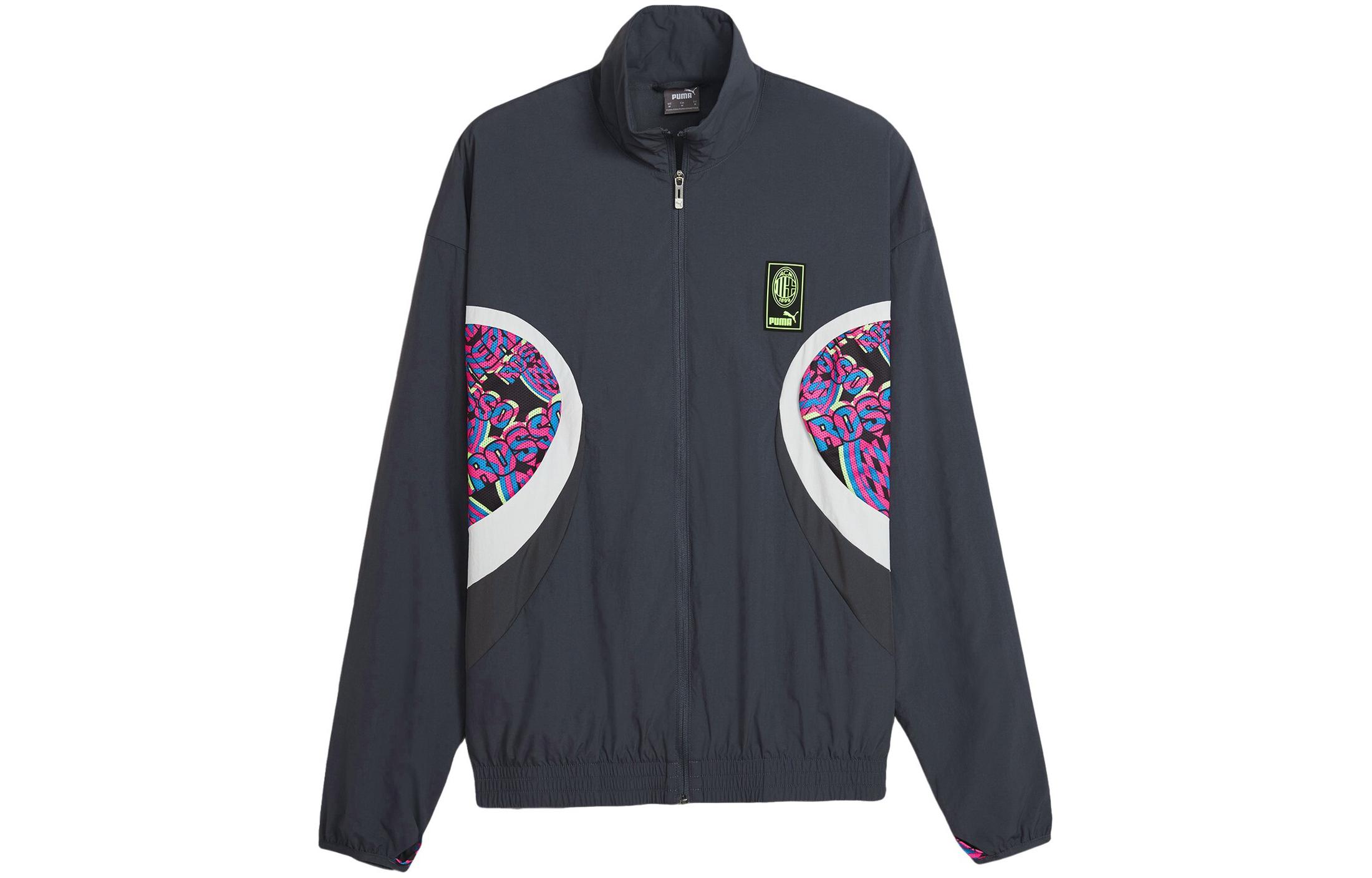Puma ACM FTBLNRGY Woven Jacket Floral Pattern Casual Dark Gray Jacket 774037-08