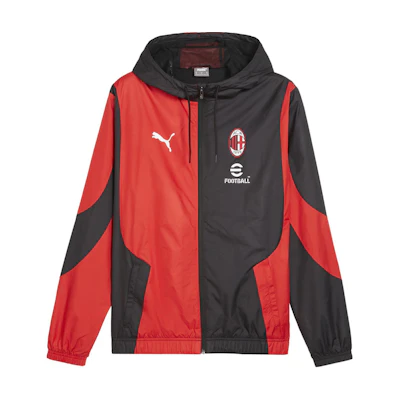 Puma ACM Pre-Match Colorblock Full-Zip Hoodie Jacket Men’s Black/Red 774026-01