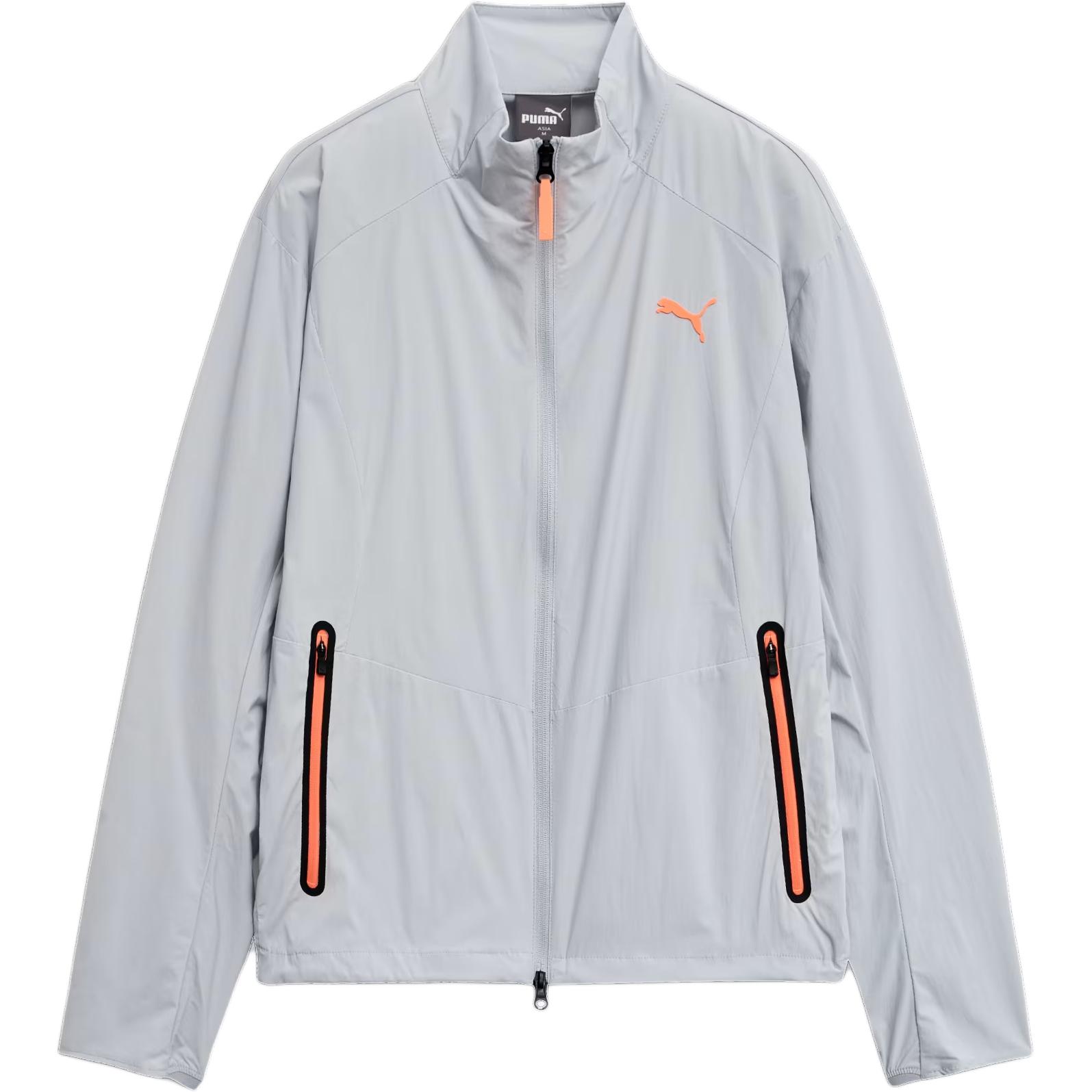 Puma ACTIVE Logo Print Zip-Up Jacket Unisex Long Sleeve - Mist Silver 940479-02