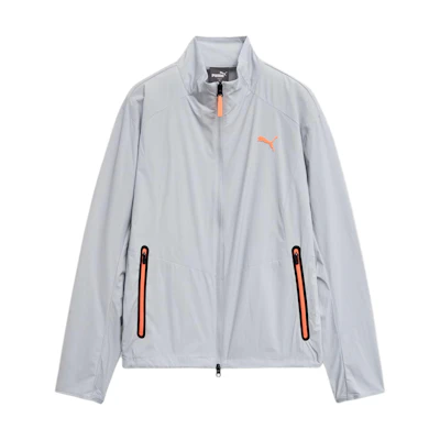Puma ACTIVE Logo Print Zip-Up Jacket Unisex Long Sleeve - Mist Silver 940479-02