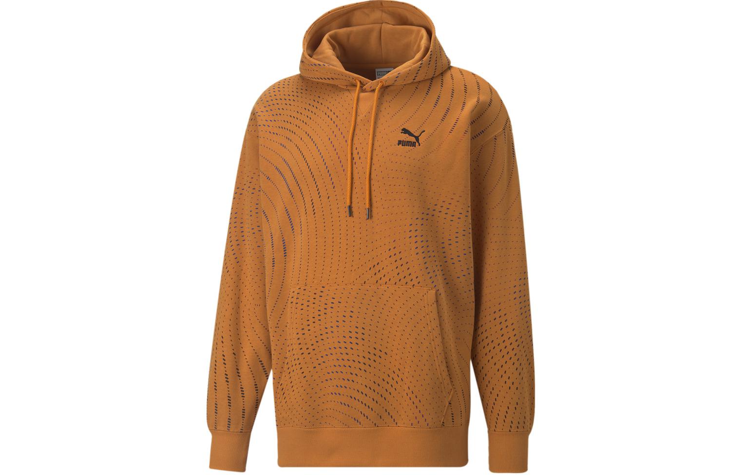 Puma All-Over Print Pullover Hoodie Men’s Orange 535666-66