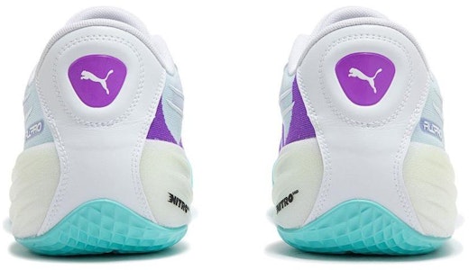 PUMA 休閒百搭 減震耐磨 低筒 籃球鞋 男女同款 綠紫 Shop PUMA 休閒百搭 減震耐磨 低筒 籃球鞋 男女同款 綠紫