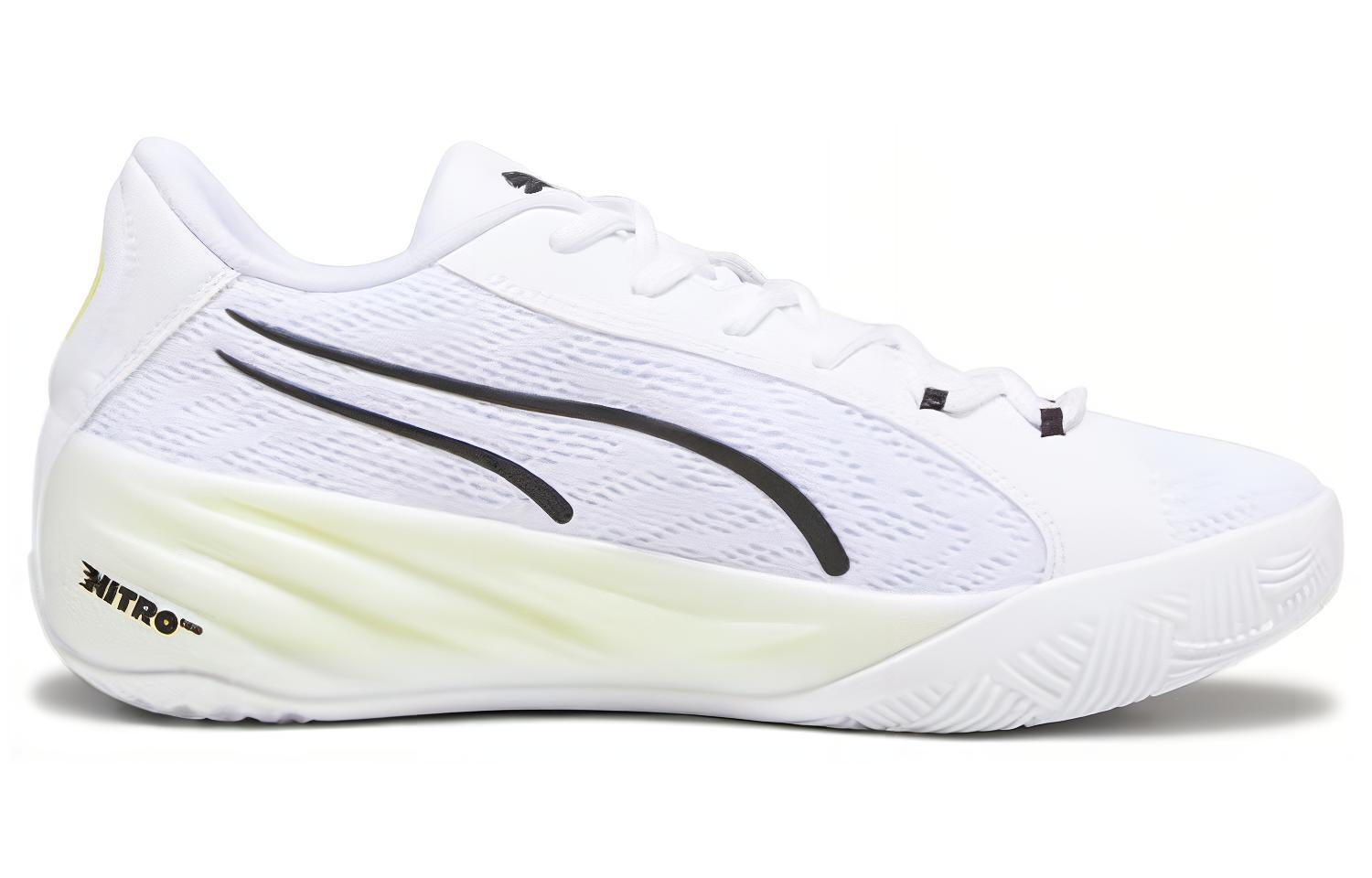 Lookbook PUMA All-Pro Nitro 運動舒適 防滑耐磨 高筒 籃球鞋 男款 白色