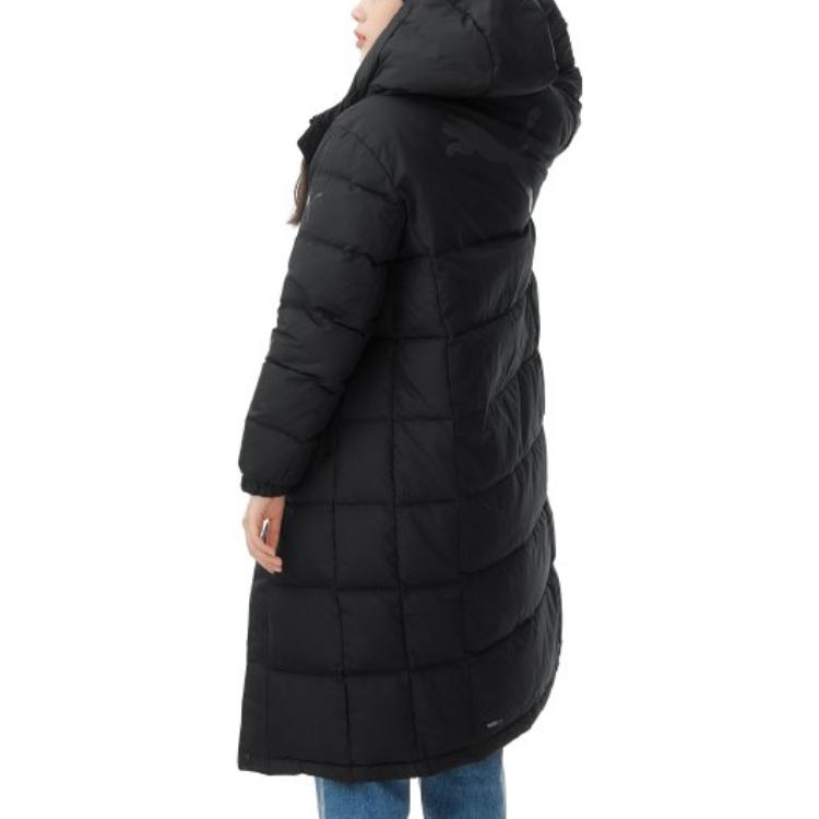 Cheap PUMA Alphabet Print Long Down Jacket Winter Unisex Black 932547-01