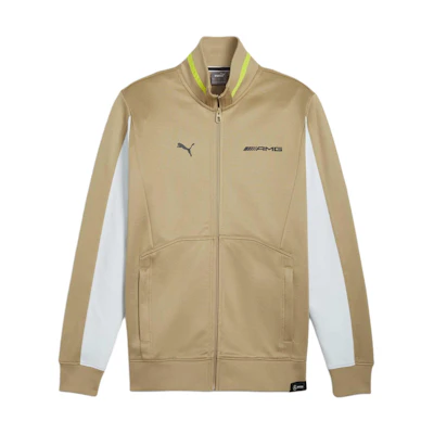 Puma AMG Beige Motorsport Track Jacket with Colorblock Design 623714-13