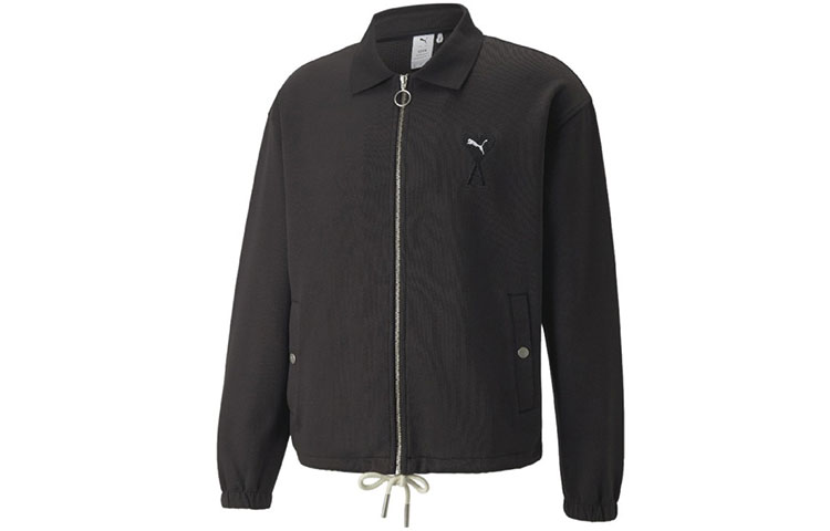 Order PUMA AMI パリ コラボ ハートロゴ ニット ジップアップ ジャケット ブラック メンズ 534066-01