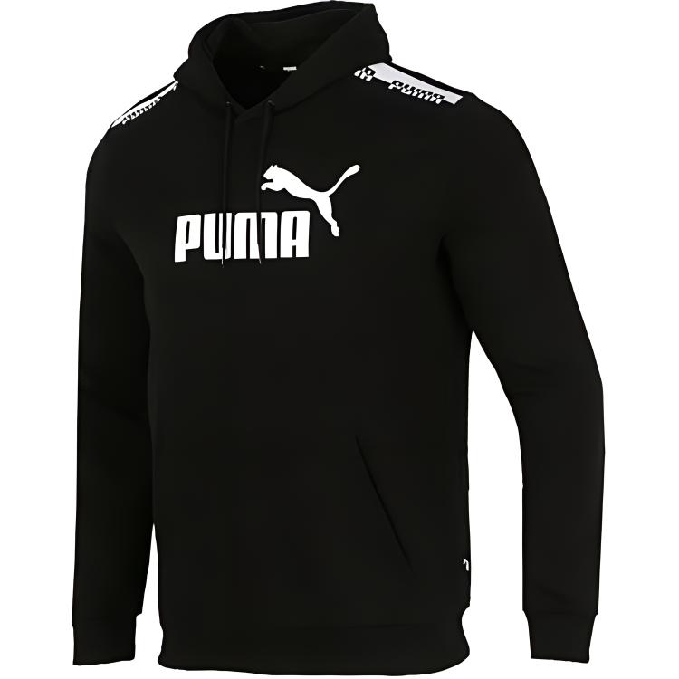 Puma Amplified Logo Pullover Hoodie Casual Sportswear Black 588816-01