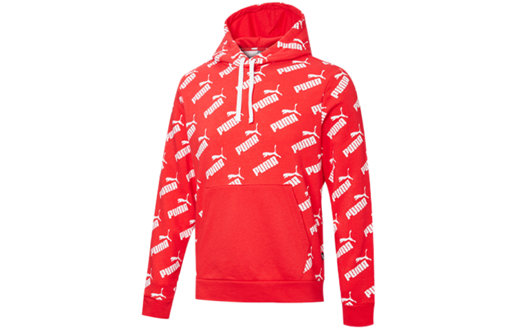 Puma Amplified Logo Red Hoodie Pullover Casual Sportswear 582795-11