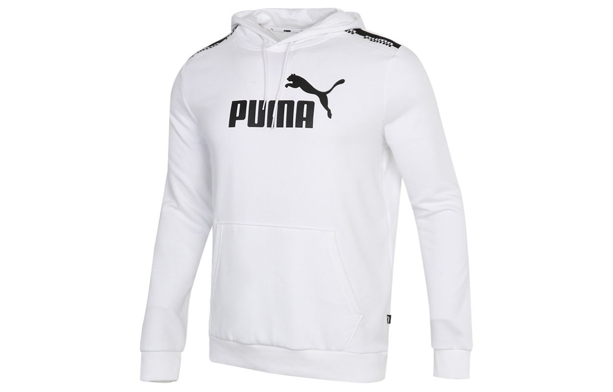 Puma Amplified Logo White Pullover Hoodie - Casual Sportswear 588816-02