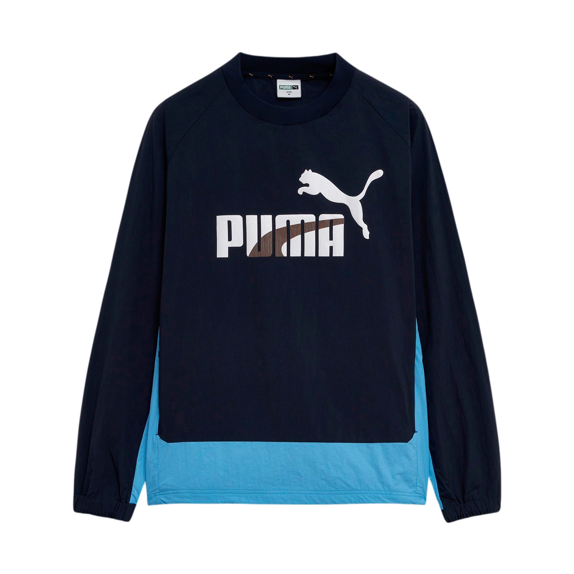 Puma Archive Statement SMU Woven Crewneck Long-Sleeve Sweatshirt Light Blue 941043-02