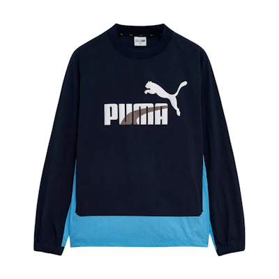 Puma Archive Statement SMU Woven Crewneck Long-Sleeve Sweatshirt Light Blue 941043-02