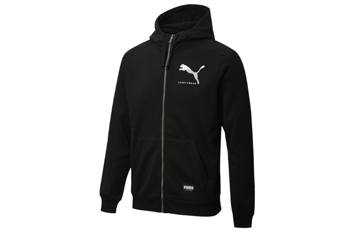 Puma Athletics Windproof Warm Logo Hoodie Jacket Black 586542-51