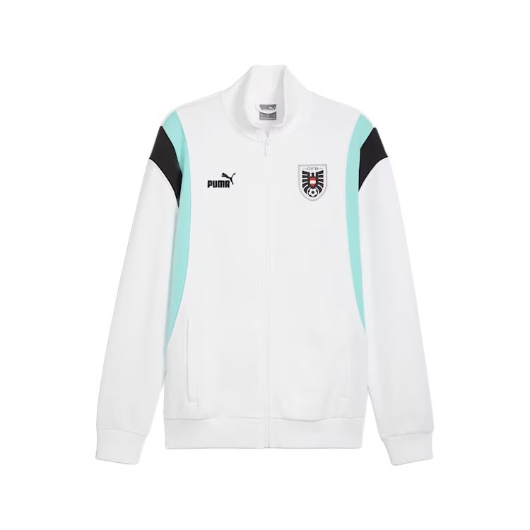 Puma Austria FtblArchive SS24 Retro Track Jacket White Long Sleeve Full Zip 774192-03