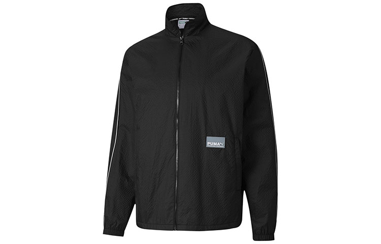 Puma Avenir Retro Track Jacket Black Breathable Striped Casual Outerwear 599338-01