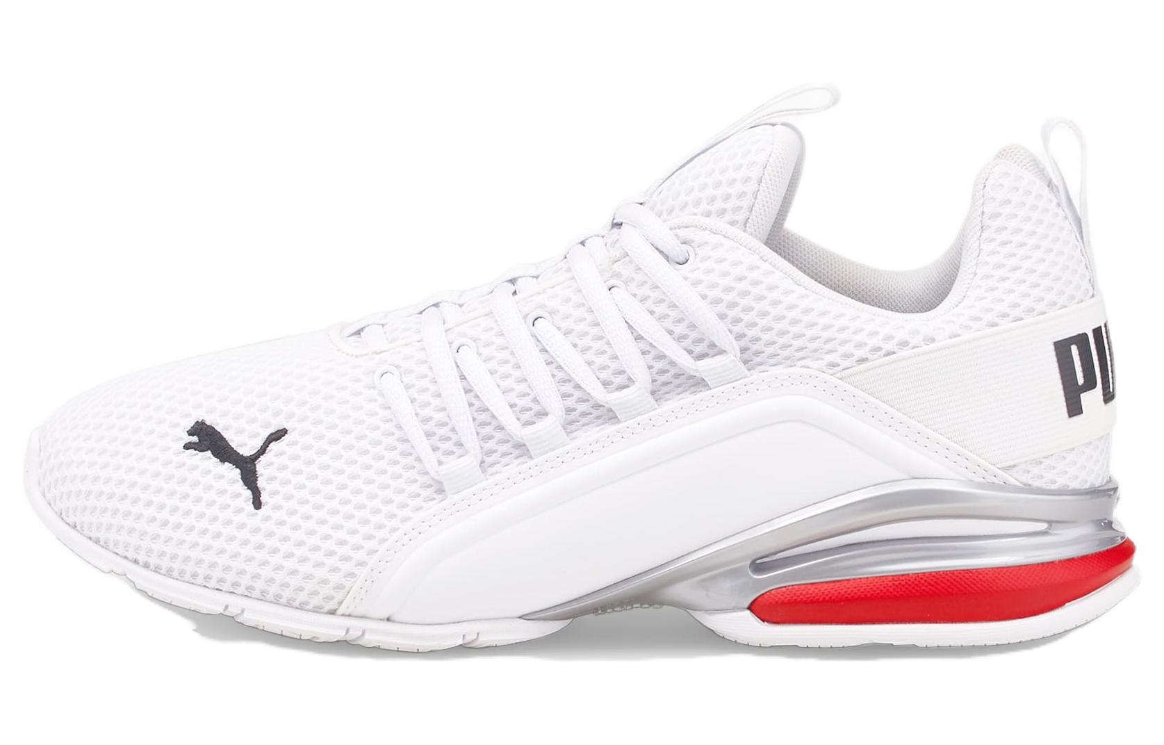 Puma Axelion White Red Low-Top Running Shoes - Comfortable & Non-Slip 194384-08