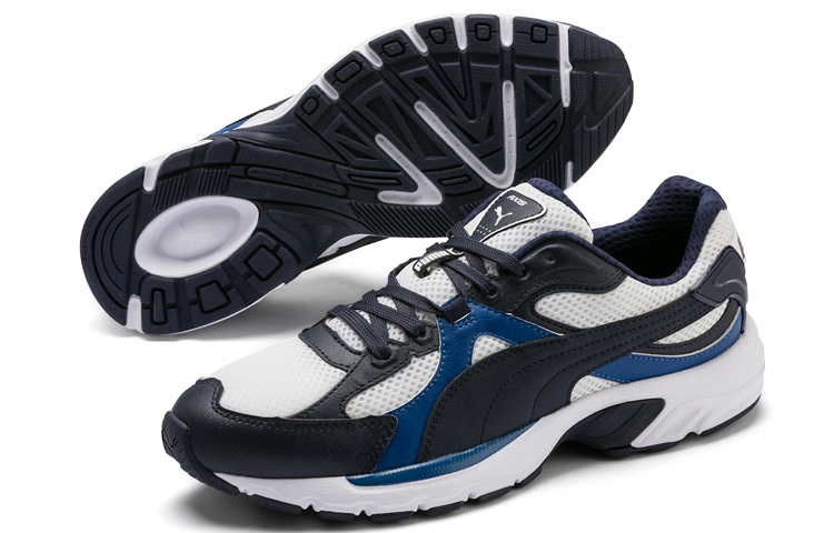 Shop Puma Axis Plus 90s Zapatillas Blancas/Azules 370287-04