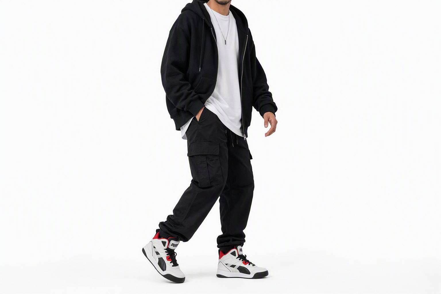 Order Puma Backcourt Mid 'White Black Red' 374139-01