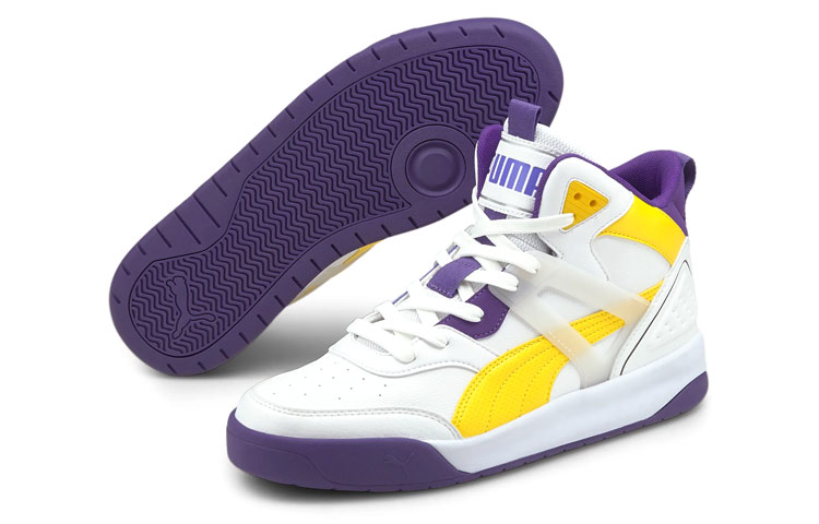 Lookbook Puma Backcourt Mid ''Blanc Violet Jaune'' 374139-07