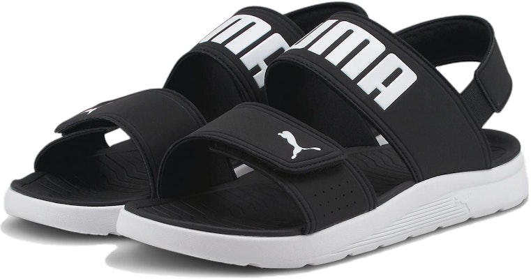 PUMA Backstrap 防滑耐磨 運動涼鞋 男女同款 黑白 Lookbook PUMA Backstrap 防滑耐磨 運動涼鞋 男女同款 黑白