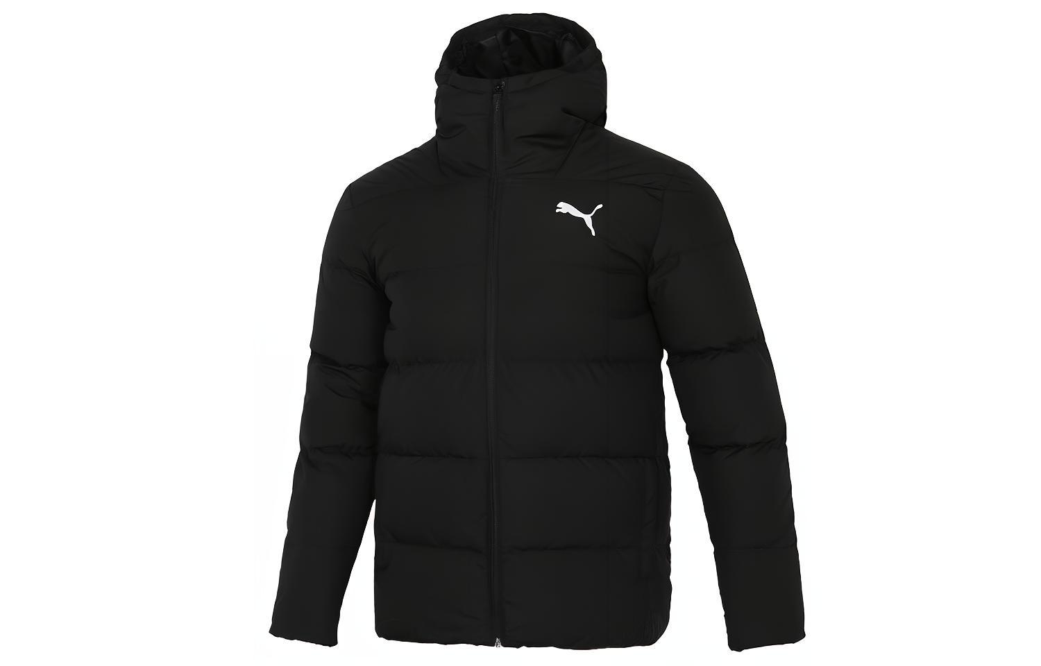 PUMA Basic Down Jacket Quilted Lightweight Hooded Winter Coat Black Men’s. 534936-01