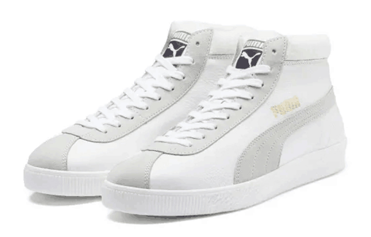 Lookbook Puma Basket '68 Mid Sepatu Trainers 'Putih Abu-Abu' 369890-01