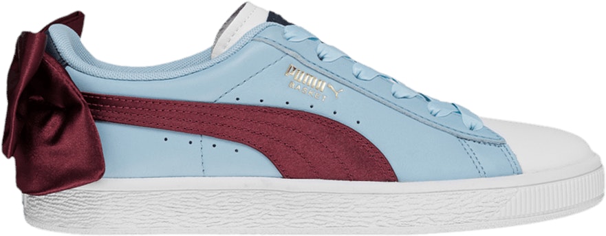 Women Puma Basket Bow New School Cerulean Pomegranate 367733